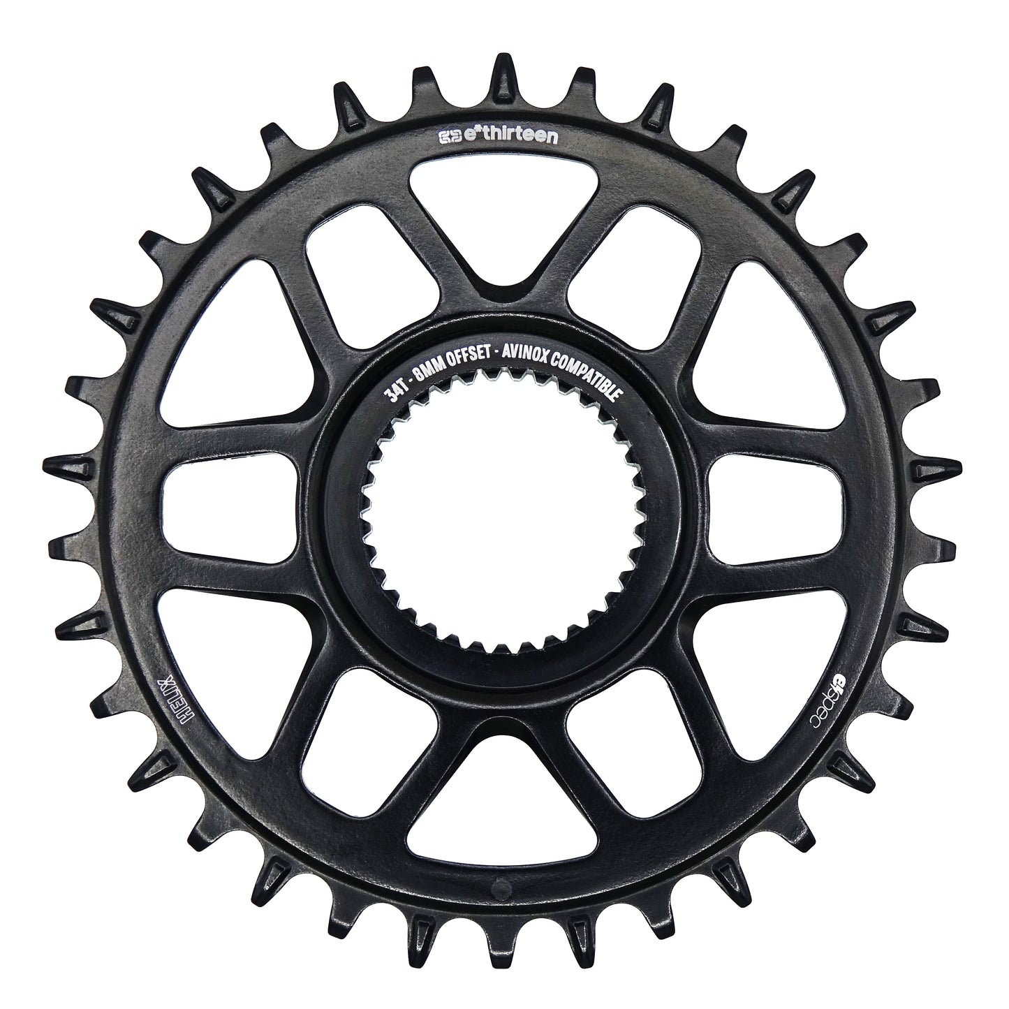 e*thirteen Helix Core e*spec steel chainring for Avinox motors - 34T, 8mm offset, black e*thirteen UK