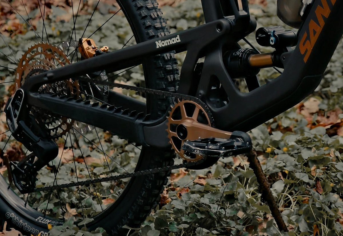 Bronze e*thirteen Helix Race crank and cassette on Jasper's Nomad